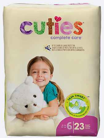 Cuties Complete Care Baby Diapers for boys and girls. Home delivery of high-quality youth diapers & pediatric supplies. 