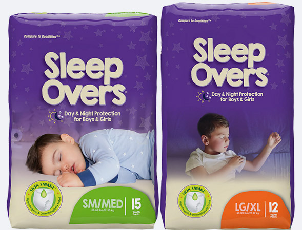 Sleepovers Youth Pants - Day & Night Protection for Boys and Girls. Home delivery of high-quality youth diapers & pediatric supplies. 