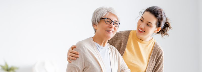 Caregiver with elderly woman